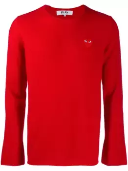 Свитер с аппликацией Comme Des Garons Play, красный