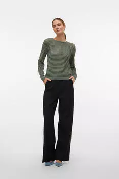 Свитер с ажурными деталями Vero Moda, зеленый