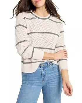 Свитер с ажурными полосками Pointelle NIC+ZOE, белый