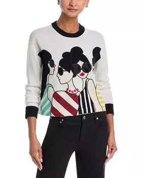 Свитер с бисером Gleeson Stace Face Alice and Olivia, мультиколор
