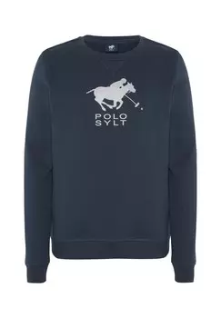Свитер с блестящим принтом этикеток POLO SYLT, цвет 4810 Dark Blue/white