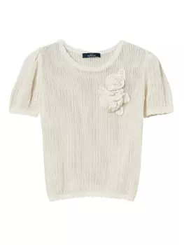 Свитер с цветочной аппликацией TWINSET, белый