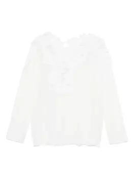 Свитер с цветочным кружевом Ermanno Scervino, белый