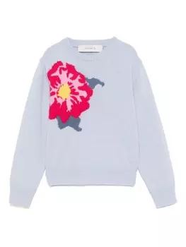 Свитер с цветочным жаккардом Simonetta, синий