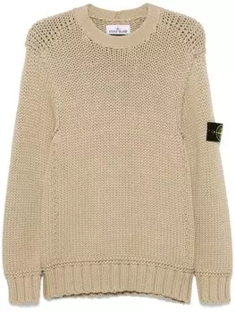 Свитер с декоративной строчкой Stone Island, коричневый