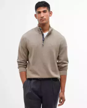 Свитер с длинным рукавом на молнии Barbour, зеленый