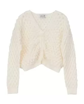 Свитер с длинными рукавами для девочки смешанной вязки Mini Molly, белый