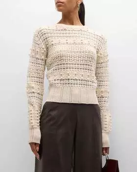 Свитер с длинными рукавами и круглым вырезом Lo белого цвета rag & bone