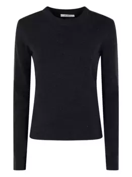 Свитер с длинными рукавами и круглым вырезом MAX MARA, серый