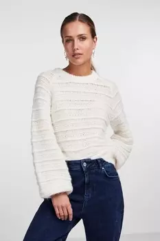 Свитер с длинными рукавами Pieces, бежевый