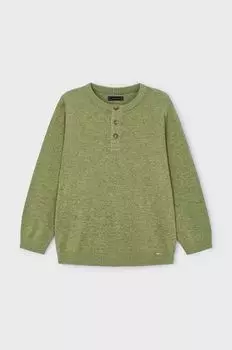Свитер с добавлением льна для ребенка Mayoral, зеленый