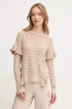 Свитер с добавлением льна Hoss Intropia, бежевый