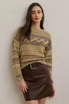 Свитер с добавлением льна Lauren Ralph Lauren, бежевый