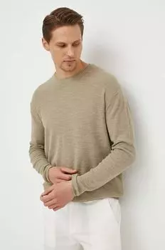 Свитер с добавлением льна United Colors of Benetton, бежевый
