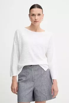 Свитер с добавлением льна United Colors Of Benetton, белый