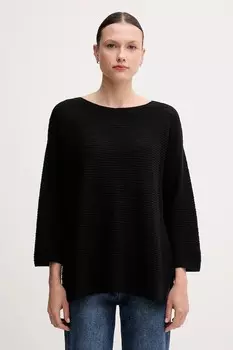 Свитер с добавлением льна United Colors Of Benetton, черный