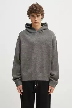 Свитер с добавлением мохера Mohair Blend Knit Hoody Mki Miyuki Zoku, серый