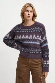 Свитер с добавлением шерсти Boss Orange, фиолетовый