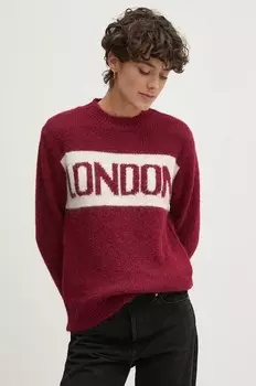 Свитер с добавлением шерсти HILDA Pepe Jeans, бордовый