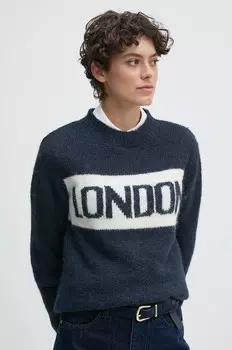 Свитер с добавлением шерсти HILDA Pepe Jeans, темно-синий