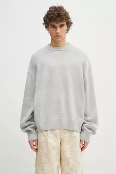 Свитер с добавлением шерсти мохера (Mohair Blend Knit Crew) Mki Miyuki Zoku, серый