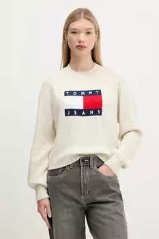 Свитер с добавлением шерсти Tommy Jeans, бежевый