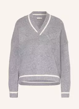 Свитер с драгоценными камнями Liu Jo, серый
