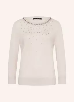 Свитер с драгоценными камнями Luisa Cerano, бежевый
