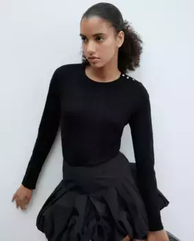 Свитер с драгоценными пуговицами Sfera, черный