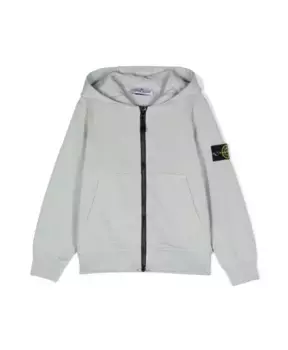 Свитер с фирменным значком Stone Island, серый