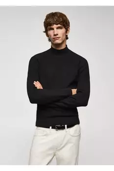 Свитер с формованным воротником Perkins Mango, черный