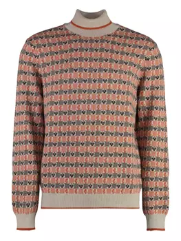 Свитер с геометрическим узором Malo, оранжевый