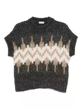 Свитер с геометрическим узором Peserico, серый