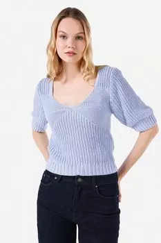 Свитер с глубоким овальным вырезом Colin'S, лавандовый