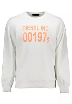 Свитер с хлопковым логотипом Diesel, белый