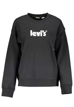 Свитер с хлопковым логотипом Levis, черный