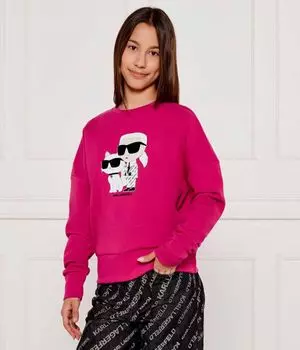 Свитер с иконой Relaxed fit Karl Lagerfeld Kids, фуксия