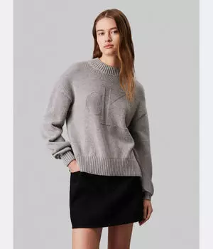 Свитер с интарсией Calvin Klein Jeans, серый