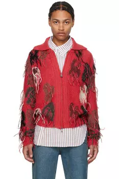 Свитер с интарсией в радугу Andersson Bell, красный