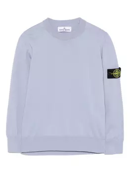 Свитер с изображением компаса от Stone Island Junior, фиолетовый