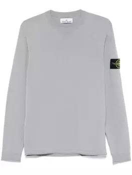 Свитер с изображением компаса Stone Island, серый