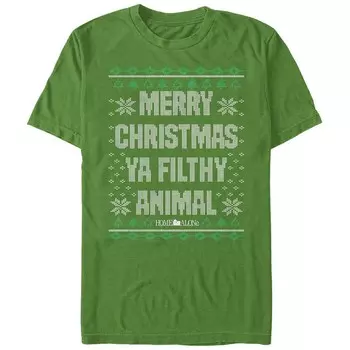 Свитер с изображением животных Big & Tall Home Alone Merry Christmas Ya Filthy Animal Licensed Character, цвет Kelly