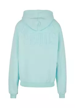 Свитер с капюшоном DEBOSSED LOGO PEQUS, бирюзовый