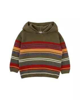 Свитер с капюшоном для мальчика с полосатым принтом KNOT