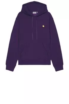 Свитер с капюшоном и американским рисунком Carhartt WIP, цвет Aura