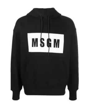 Свитер с капюшоном и логотипом R спереди Msgm, черный