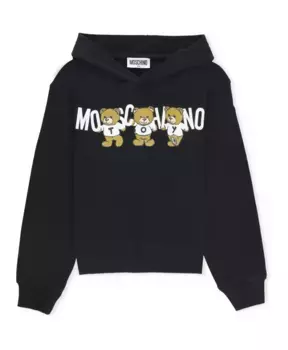 Свитер с капюшоном и логотипом Teddy Bear R Moschino, черный