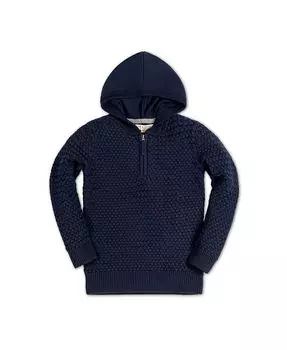 Свитер с капюшоном и полумолнией с длинными рукавами для мальчиков, для малышей Hope & Henry, синий