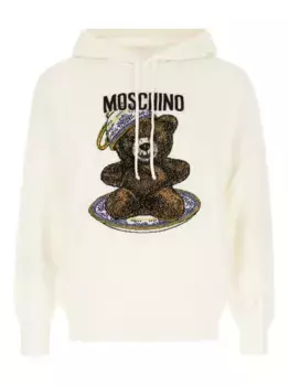 Свитер с капюшоном и принтом Moschino, нейтральный
