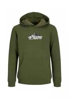 Свитер с капюшоном LOGO MINI Jack & Jones, темно-зеленый